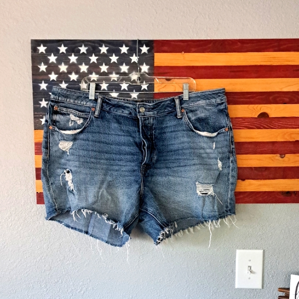 Distressed Denim Shorts| Size 20W